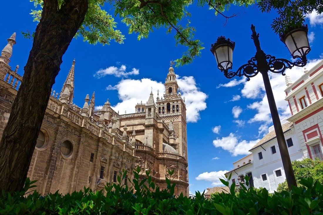 One of the towers of the Catedral de Sevilla, in Sevilla Spain. 