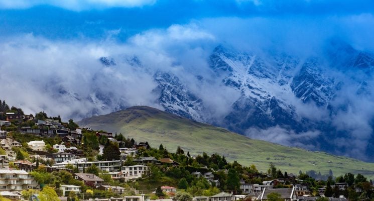 Queenstown Hill and the suburb of Arthurs Point as viewed from Moonlight Track