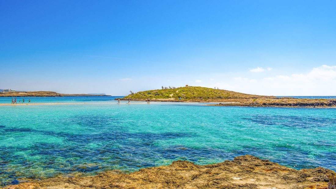 coastal water as seen from nissi beach in cyprus.