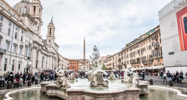 a view of piazza navona in rome italy