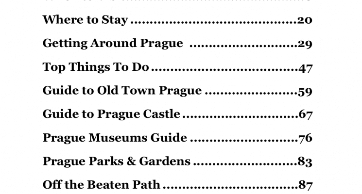 prague ebook contents