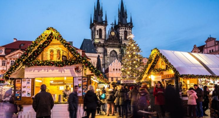 Prague Old Town Square Christmas Market day time
