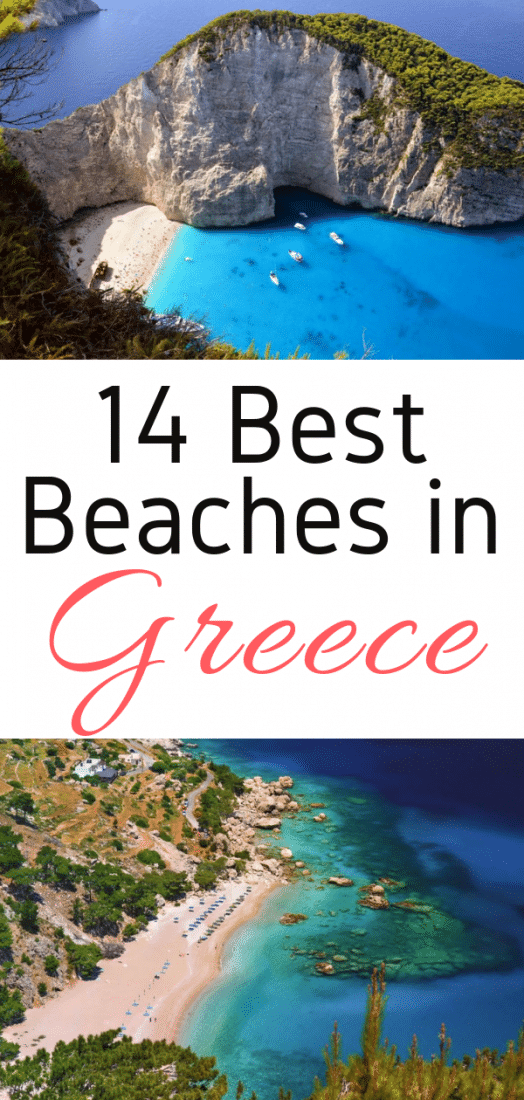 Planning a Greek Holiday? Here are the 14 best beaches in Greece for your Greek Island Hopping adventure! #greece #beaches #europe #Crete #Karpathos #Kefalonia #Lefkada #Messinia #Milos #Mykonos #Naxos #Rhodes #Santorini #Skiathos #Zakynthos #travel #europeantravel #europeanvacation #holiday #summer #bestbeaches