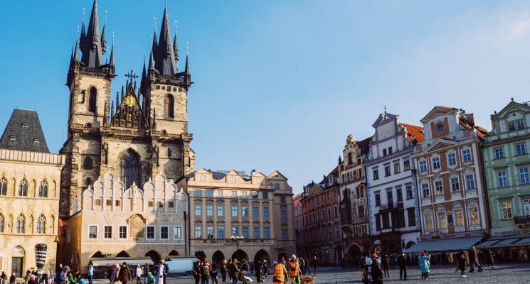 Old Town Square in Prague on a winter day