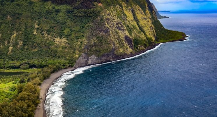 Ariel view of Waipio Valley