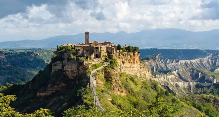 Panorama of Civita di Bagnoregio, Italy.