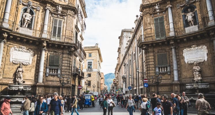 People on the street in Palermo, Sicily