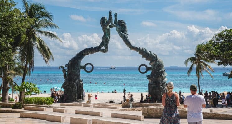 El Portal Maya monument in Playa Del Carmen Mexico