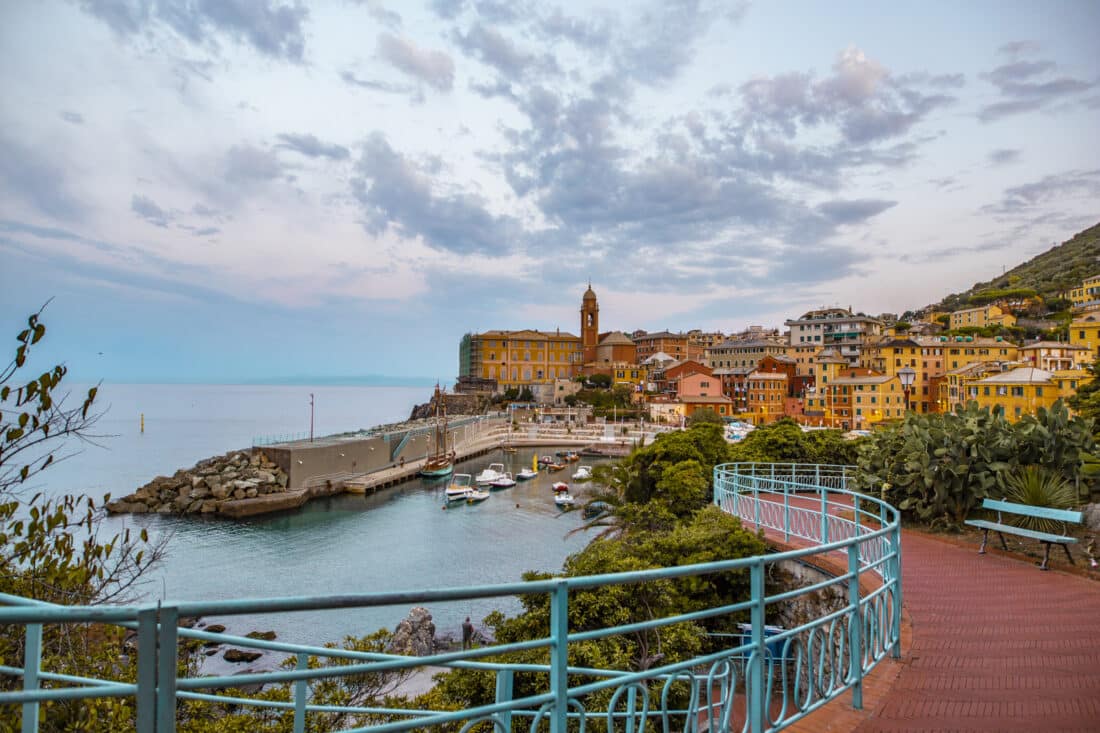 The promenade along the sea in Genoa's Nervi area.