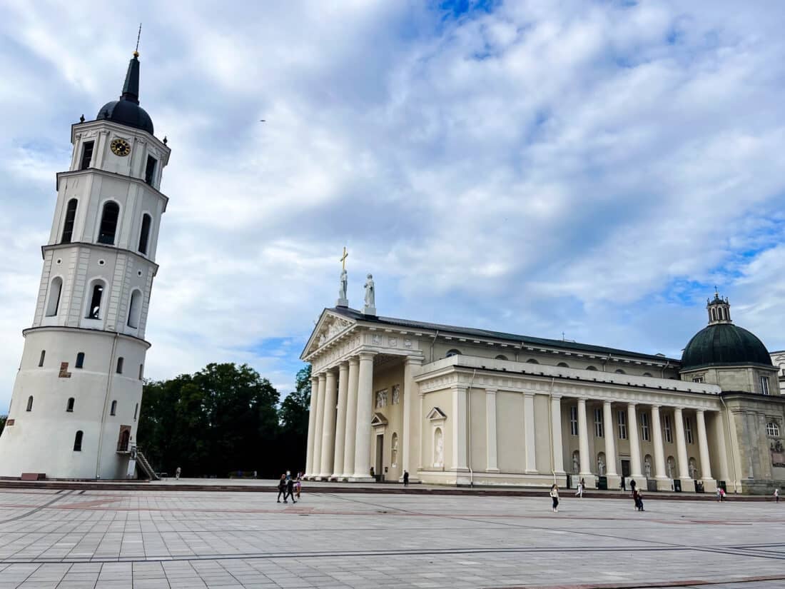 The cathedral and Bell Tower in Vilnius Old Town.